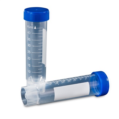 Plastic test tubes with screw caps