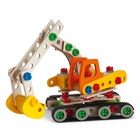 Wooden building set with caterpillars
