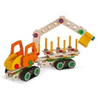 Wooden building set with caterpillars