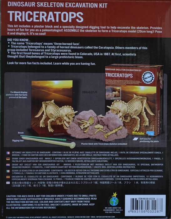 Excavate one Triceratops dinosaur Excavate one Triceratops dinosaur