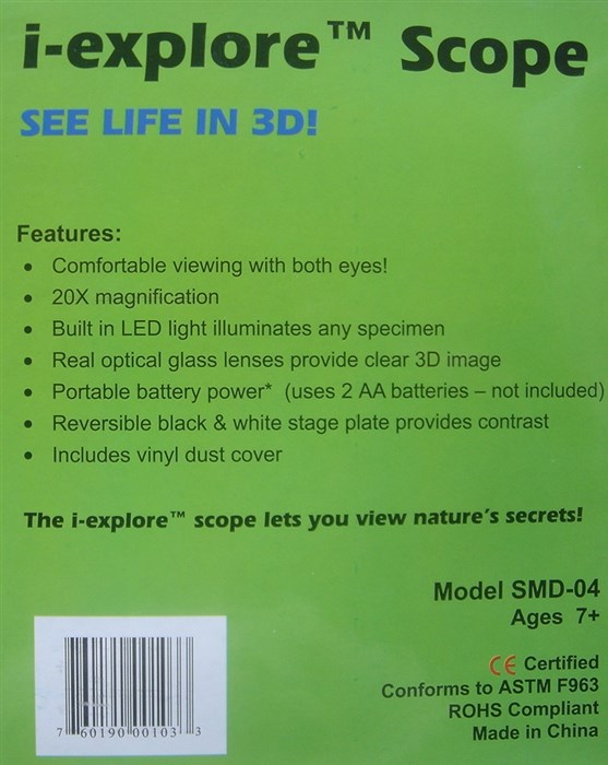 Stereo Microscope / stereo magnifier with LED light, 20x Stereo Microscope / stereo magnifier with LED light, 20x