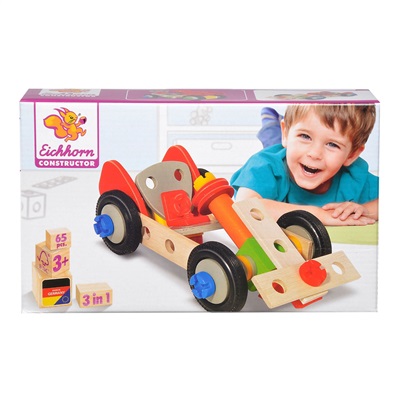 Wooden construction set - build 3 different sports cars